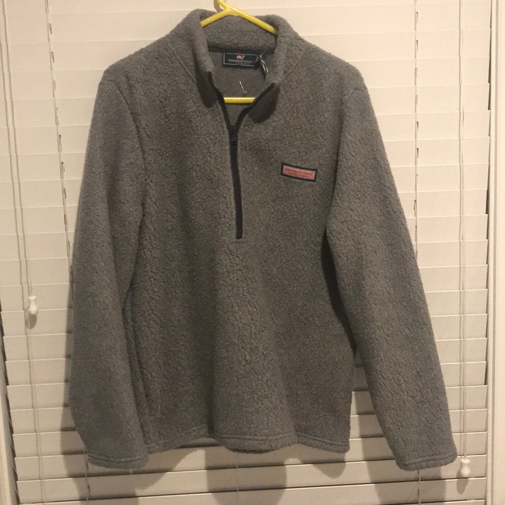 Grey 1/2 Zip Sherpa